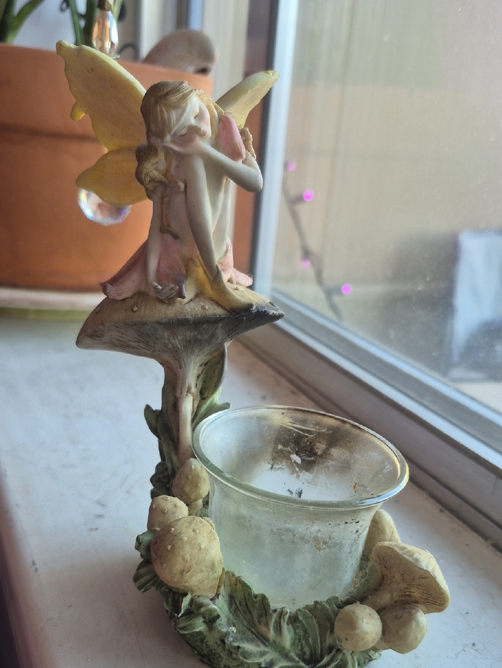 Fairy Fantasy Bundle: Mushroom Tealight Holder + 2, 8" Garden Faeries!